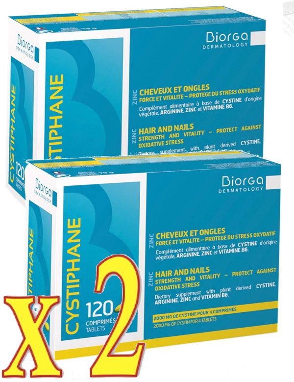 Cystiphane cabello y las uñas - Pack 2 x 120 Tabletas Embalaje Deteriorado Fashion